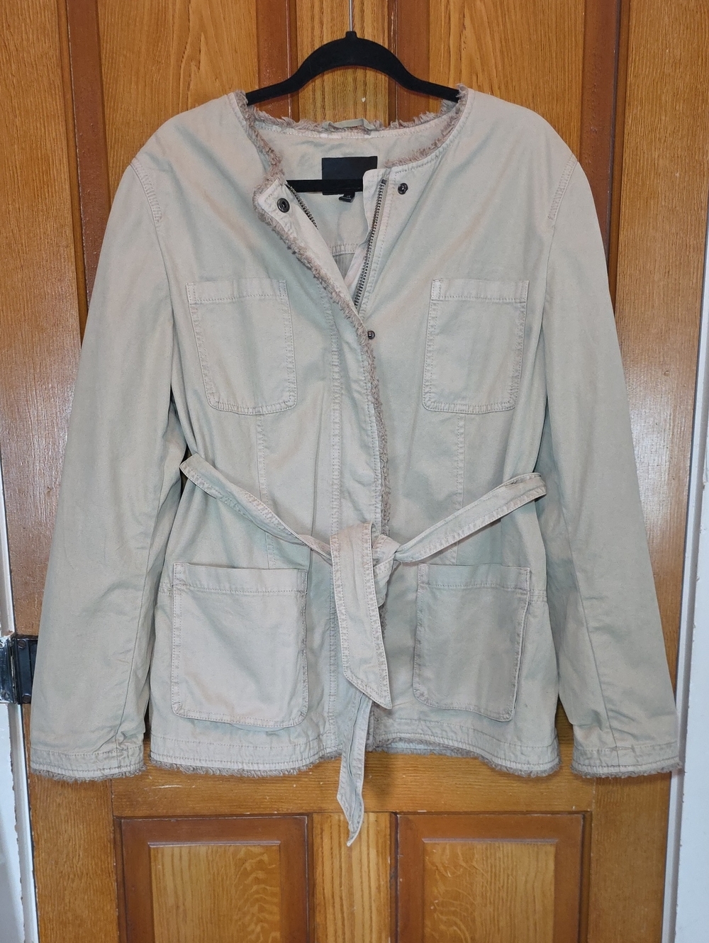 Banana Republic Beige Utility Jacket with Tie Belt